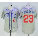Cubs #23 Ryne Sandberg Grey Flexbase Authentic Collection Alternate Road Stitched Jersey