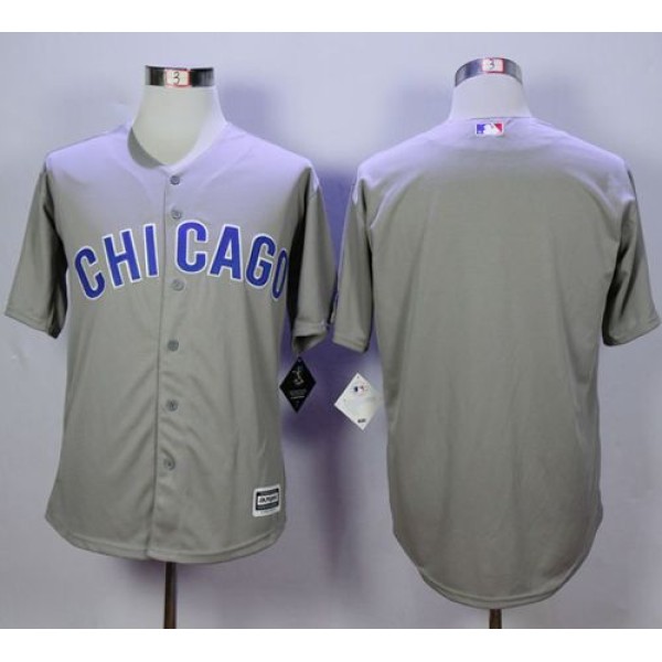 Cubs Blank Grey New Cool Base Road Stitched Jersey