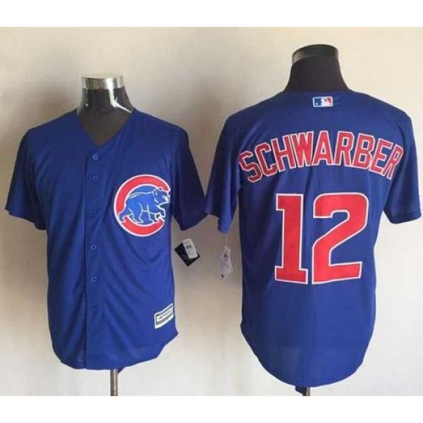 Cubs #12 Kyle Schwarber Blue New Cool Base Stitched Jersey
