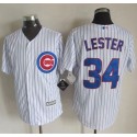 Cubs #34 Jon Lester White Strip New Cool Base Stitched Jersey