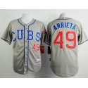 Cubs #49 Jake Arrieta Grey Alternate Road Cool Base Stitched Jersey