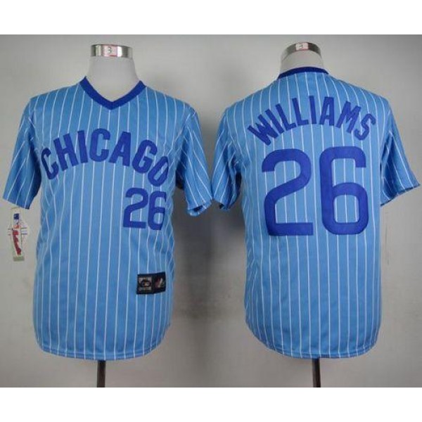 Cubs #26 Billy Williams Blue(White Strip) Cooperstown Throwback Stitched Jersey