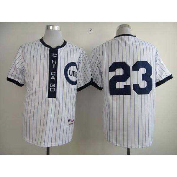 Cubs #23 Ryne Sandberg White 1909 Turn Back The Clock Stitched Jersey