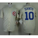 Cubs #10 Ron Santo Cream 1969 Turn Back The Clock Stitched Jersey