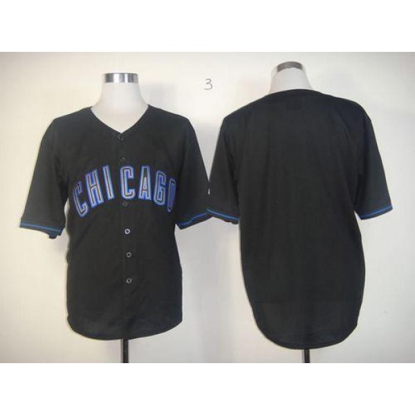 Cubs Blank Black Fashion Stitched Jersey