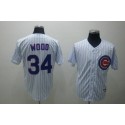 Cubs #34 Kerry Wood Stitched 3-Patch White Jersey