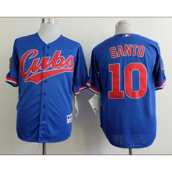 Cubs #10 Ron Santo Blue 1994 Turn Back The Clock Stitched Jersey