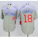 Cubs #18 Ben Zobrist Grey Road Cool Base Stitched Jersey