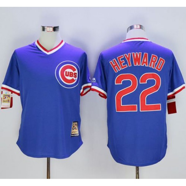 Cubs #22 Jason Heyward Blue Cooperstown Stitched Jersey