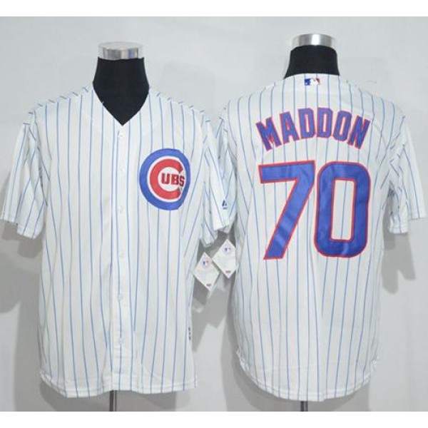Cubs #70 Joe Maddon White(Blue Strip) New Cool Base Stitched Jersey