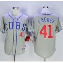 Cubs #41 John Lackey Grey Alternate Road Cool Base Stitched Jersey