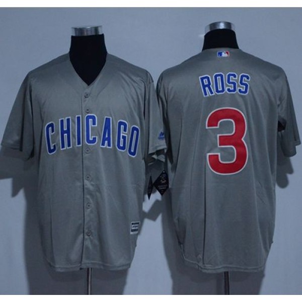 Cubs #3 David Ross Grey New Cool Base Stitched Jersey