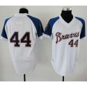 Atlanta Braves Customized 1974 White Mitchell And Ness Throwback Stitched Jersey