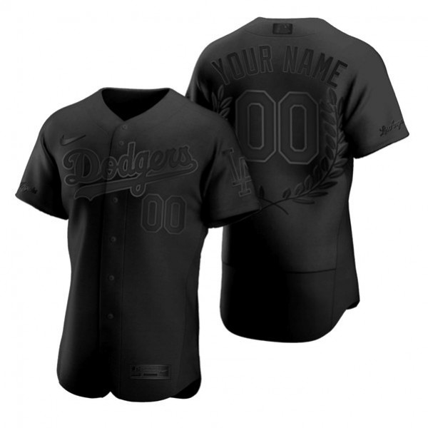 Los Angeles Dodgers Customized Black Awards Collection Stitched Jersey