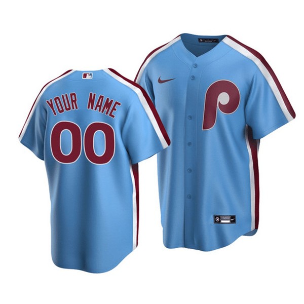 Philadelphia Phillies Customized Light Blue Cool Base Stitched Baseball Jersey
