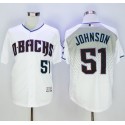 Diamondbacks #51 Randy Johnson White Capri New Cool Base Stitched Jersey