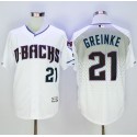 Diamondbacks #21 Zack Greinke White Capri New Cool Base Stitched Jersey