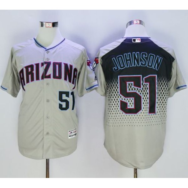 Diamondbacks #51 Randy Johnson Gray Capri New Cool Base Stitched Jersey