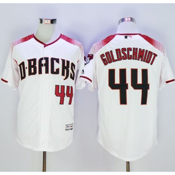 Diamondbacks #44 Paul Goldschmidt White Brick New Cool Base Stitched Jersey