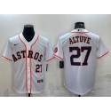 Houston Astros #27 Jose Altuve White With Patch Cool Base Stitched Jersey