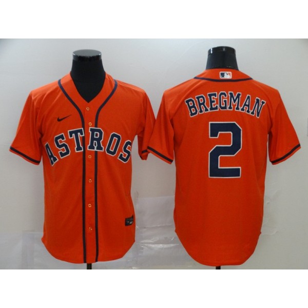Houston Astros #2 Alex Bregman Orange Cool Base Stitched Jersey