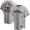 Houston Astros Grey #21 Zack Greinke Cool Base Stitched Jersey