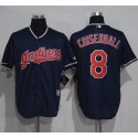Indians #8 Lonnie Chisenhall Navy Blue New Cool Base Stitched Jersey