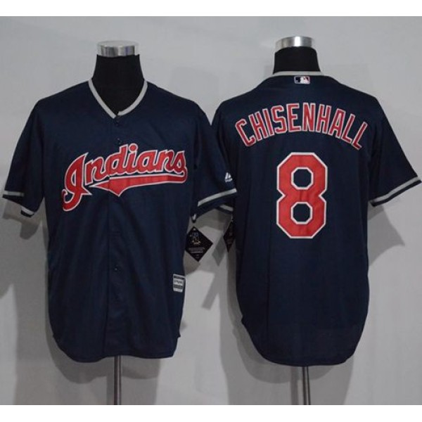 Indians #8 Lonnie Chisenhall Navy Blue New Cool Base Stitched Jersey