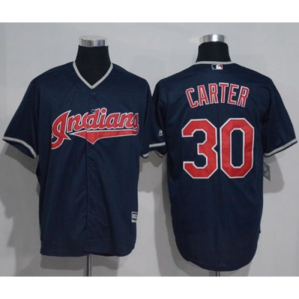 Indians #30 Joe Carter Navy Blue New Cool Base Stitched Jersey