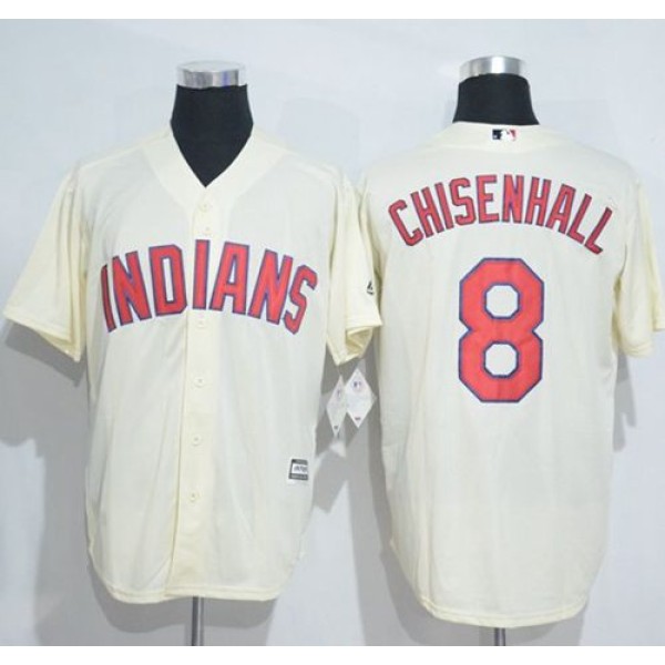 Indians #8 Lonnie Chisenhall Cream New Cool Base Stitched Jersey