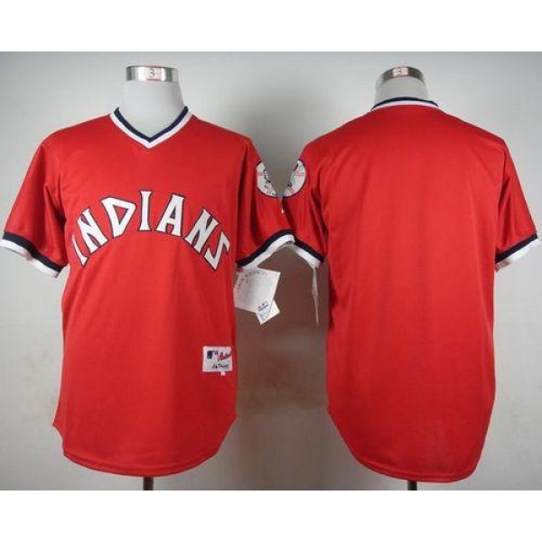 Indians Blank Red 1974 Turn Back The Clock Stitched Jersey