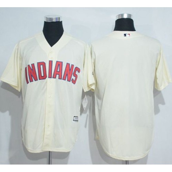 Indians Blank Cream New Cool Base Stitched Jersey