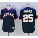 Indians #25 Jim Thome Navy Blue 1976 Turn Back The Clock Stitched Jersey