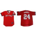 Indians #24 Manny Ramirez Red 1978 Turn Back The Clock Stitched Jersey