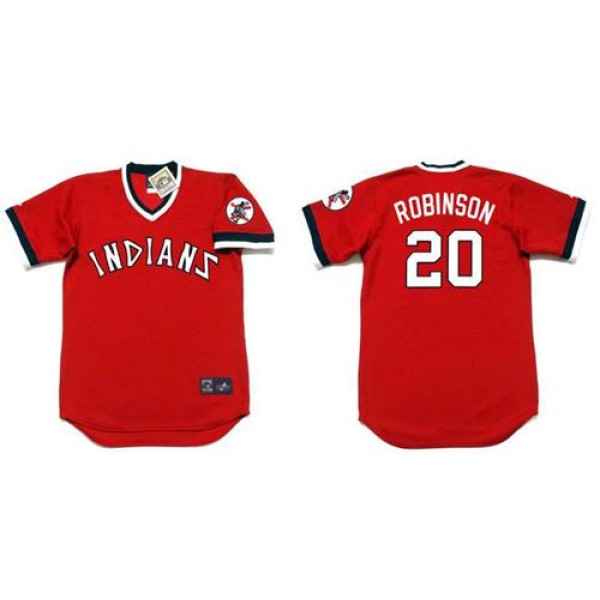 Indians #20 Eddie Robinson Red 1978 Turn Back The Clock Stitched Jersey