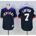 Indians #7 Kenny Lofton Navy Blue 1976 Turn Back The Clock Stitched Jersey