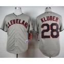 Indians #28 Corey Kluber Grey Cool Base Stitched Jersey