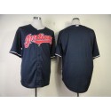 Indians Blank Navy Blue Cool Base Stitched Jersey