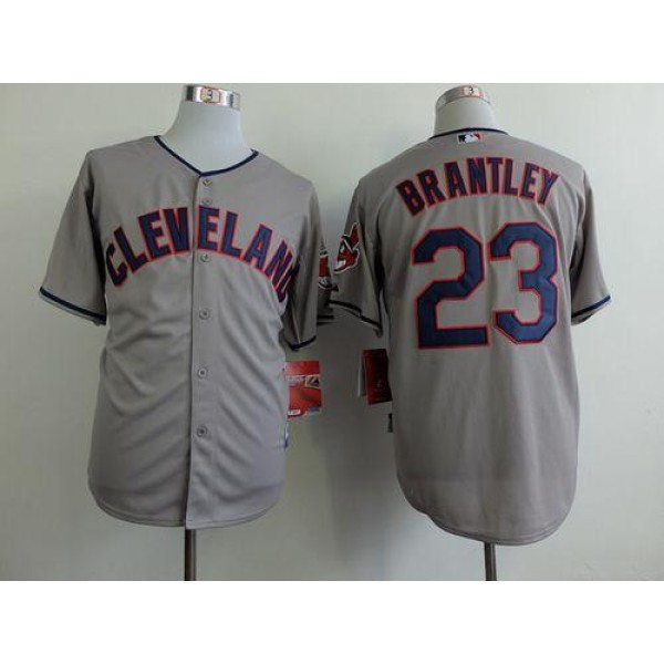 Indians #23 Michael Brantley Grey Cool Base Stitched Jersey