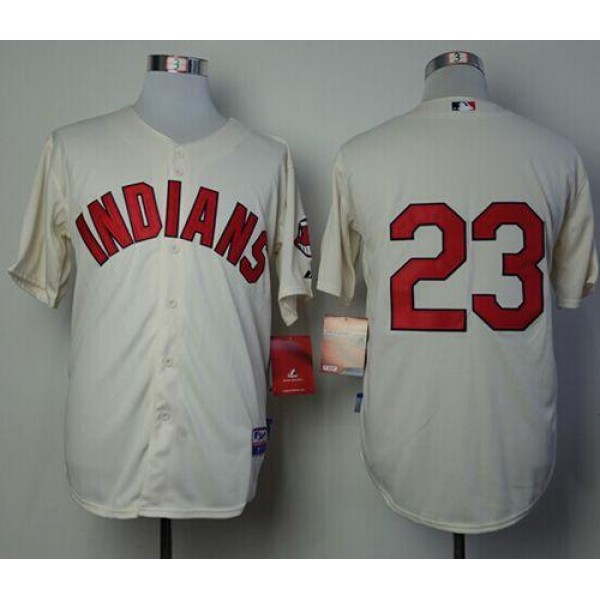 Indians #23 Michael Brantley Cream Alternate 2 Cool Base Stitched Jersey
