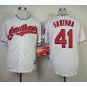 Indians #41 Carlos Santana White Cool Base Stitched Jersey