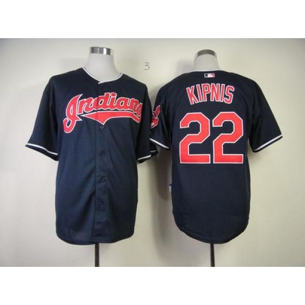 Indians #22 Jason Kipnis Navy Blue Cool Base Stitched Jersey