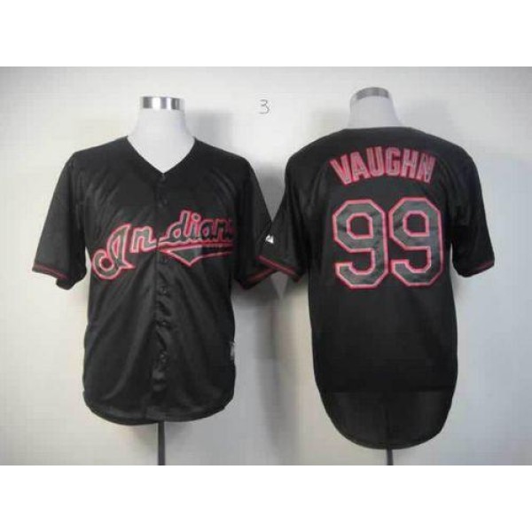 Indians #99 Ricky Vaughn Black Fashion Stitched Jersey