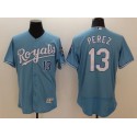 Kansas City Royals Blue #13 Salvador Perez Flex Base Stitched Jersey