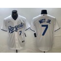 Kansas City Royals #7 Bobby Witt Jr. White Cool Base Stitched Jersey