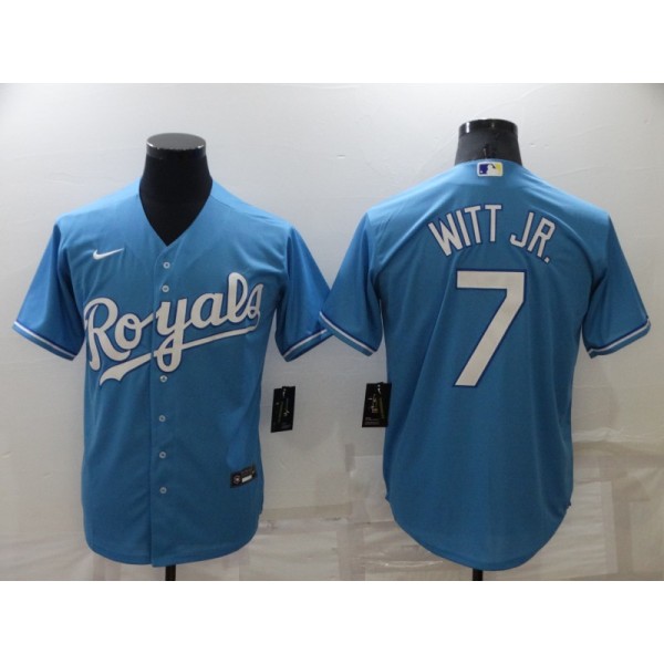 Kansas City Royals #7 Bobby Witt Jr. Light Blue Cool Base Stitched Jersey