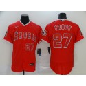Los Angeles Angels #27 Mike Trout Red Flex Base Stitched Jersey