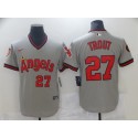 Los Angeles Angels White #27 Mike Trout 2020 Grey Cool Base Stitched Jersey