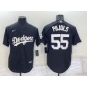 Los Angeles Dodgers #55 Albert Pujols Black Cool Base Stitched Baseball Jersey