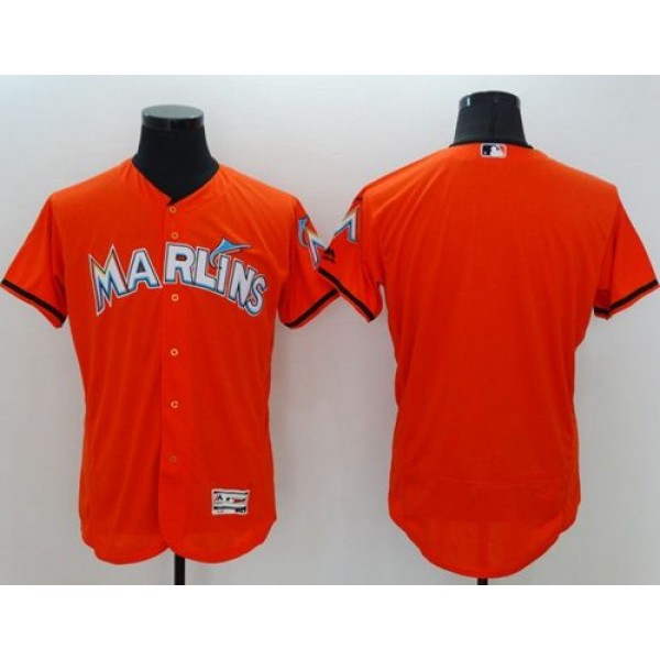 Marlins Blank Orange Flexbase Authentic Collection Stitched Jersey